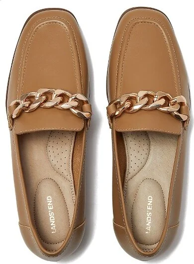 Lands' End Women's Chain Leather Loafers - 9 - Black Leather - Image 3