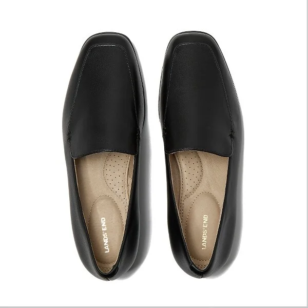 Lands' End Women's Classic Leather Loafers - 8.5 - Black Leather - Image 2