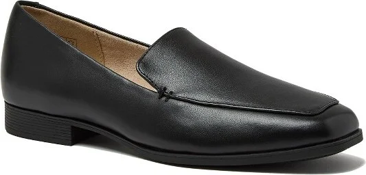 Lands' End Women's Classic Leather Loafers - 8.5 - Black Leather