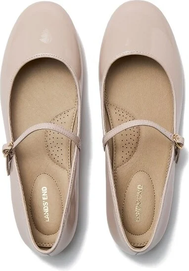 Lands' End Women's Classic Leather Mary Jane Flats - 6 - Faint Blush - Image 2