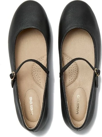 Lands' End Women's Classic Leather Mary Jane Flats - 6 - Faint Blush - Image 3
