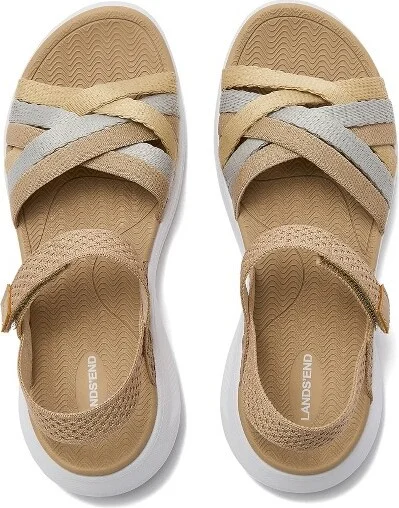 Lands' End Women's Comfort Sport Knit Sandals - 10 - Warm Almond Multi - Image 2
