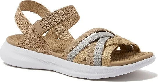 Lands' End Women's Comfort Sport Knit Sandals - 10 - Warm Almond Multi
