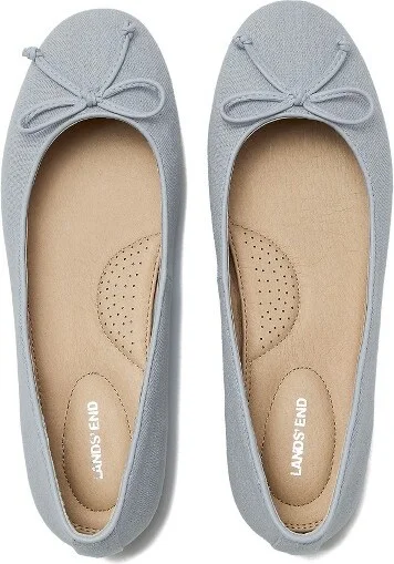 Lands' End Women's Essential Denim Ballet Flats - 9 - Dark Wash - Image 2