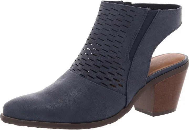 Langley Womens Block Heel Faux Leather Booties