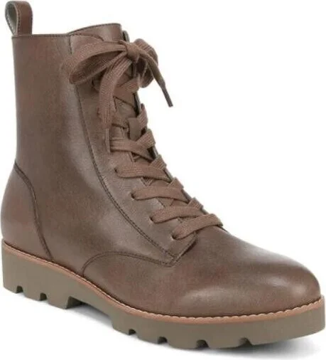 Lani H8260L4-252 Combat Women 8 Brown Greige Vintage Leather Boots ZPO504 (Brown,8)