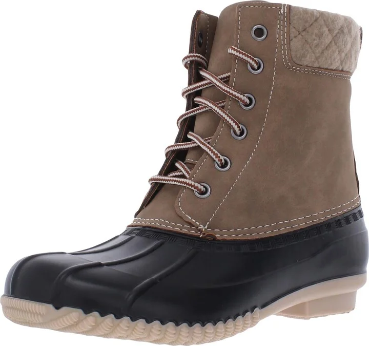 Lankaster Womens Faux Suede Ankle Rain Boots