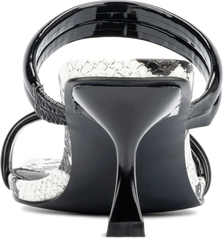 Lanna Snake Embossed Heeled Sandal - Wide Width - Image 3