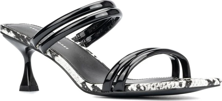 Lanna Snake Embossed Heeled Sandal - Wide Width
