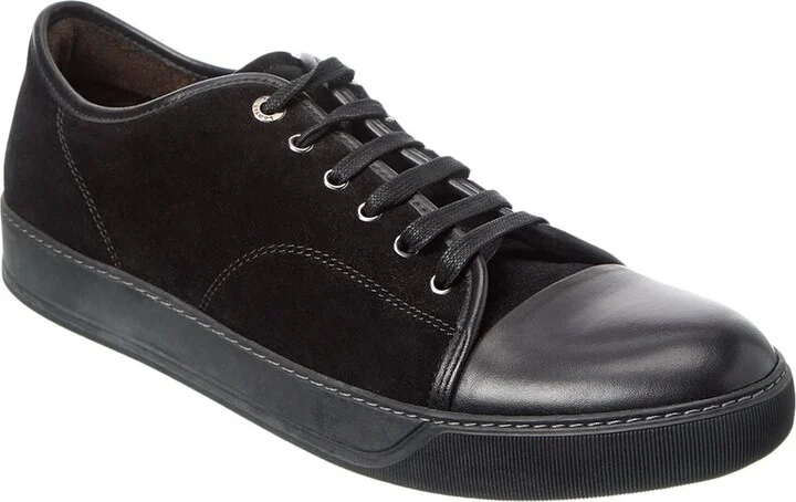 LANVIN Basket Basse Suede & Leather Sneaker