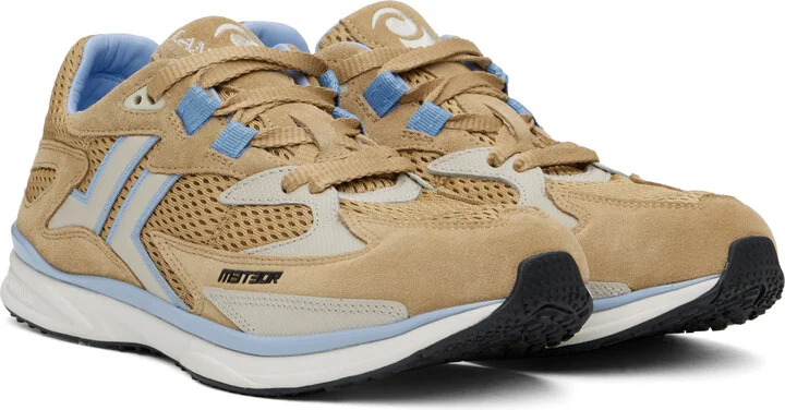 Lanvin Beige & Blue Meteor Runner Sneakers - Image 4