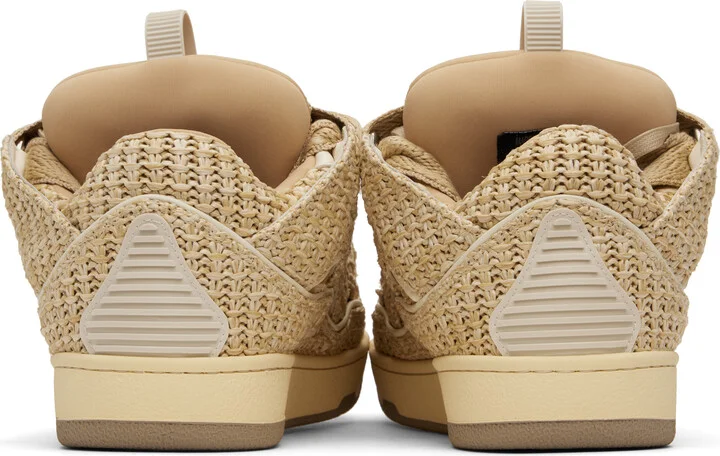 Lanvin Beige Curb Raffia Sneakers - Image 2