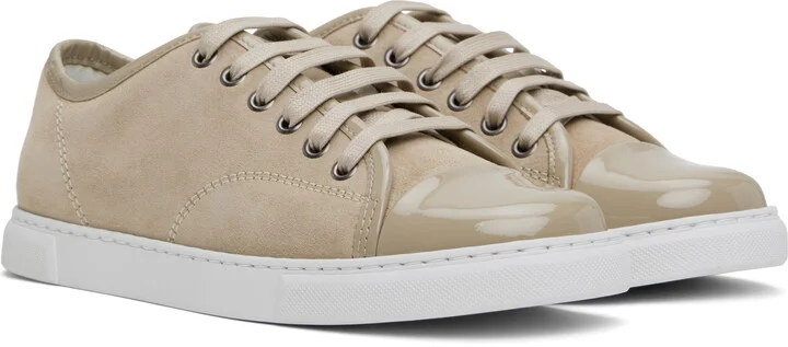 Lanvin Beige DBB1 Suede & Patent Leather Sneakers - Image 4