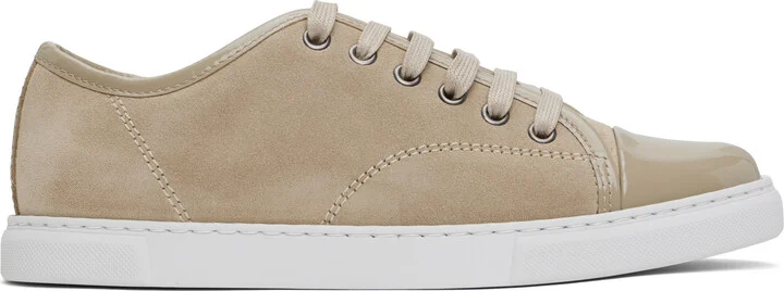 Lanvin Beige DBB1 Suede & Patent Leather Sneakers