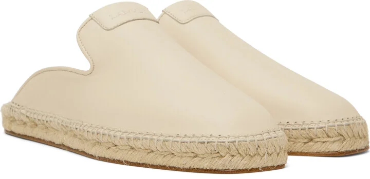 Lanvin Beige Dorma Leather Espadrille Loafers - Image 4