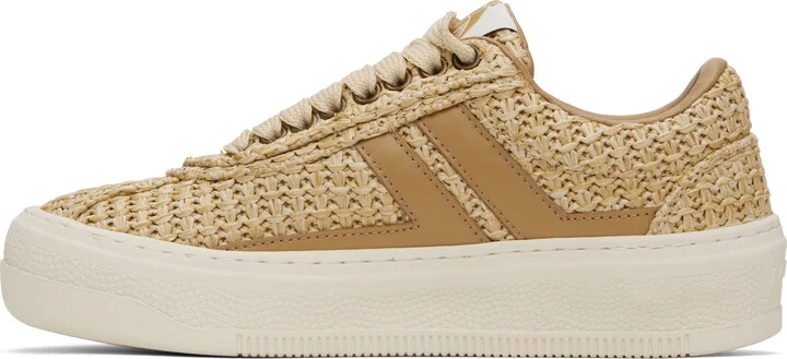 Lanvin Beige 'Lanvin' Cash Raffia Sneakers - Image 3