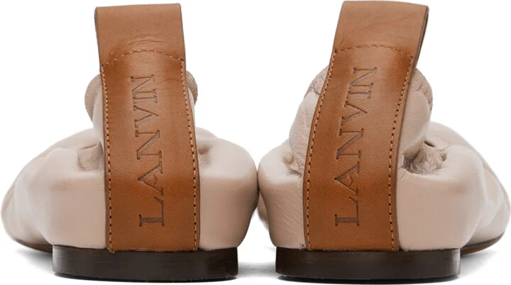 Lanvin Beige Leather Ballerina Flats - Image 2