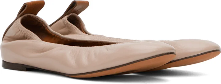 Lanvin Beige Leather Ballerina Flats - Image 4