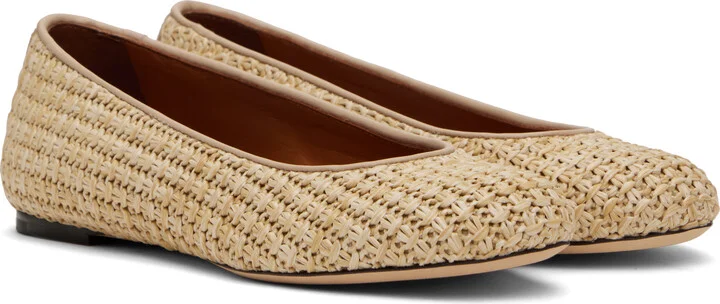 Lanvin Beige Raffia Ballerina Flats - Image 4