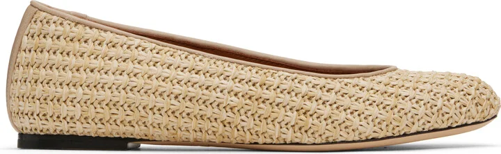 Lanvin Beige Raffia Ballerina Flats