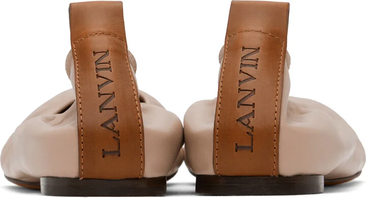 Lanvin Beige 'The Leather' Ballerina Flats - Image 2