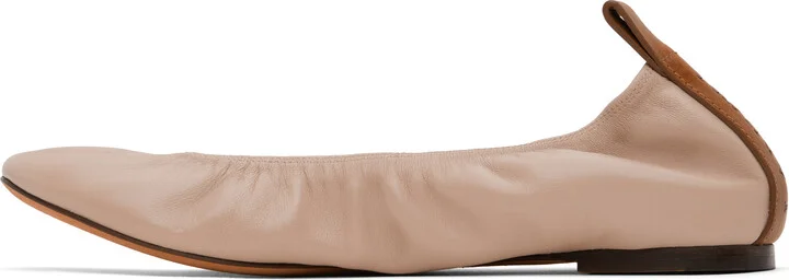 Lanvin Beige 'The Leather' Ballerina Flats - Image 3