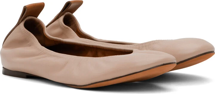 Lanvin Beige 'The Leather' Ballerina Flats - Image 4