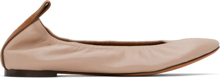 Lanvin Beige 'The Leather' Ballerina Flats
