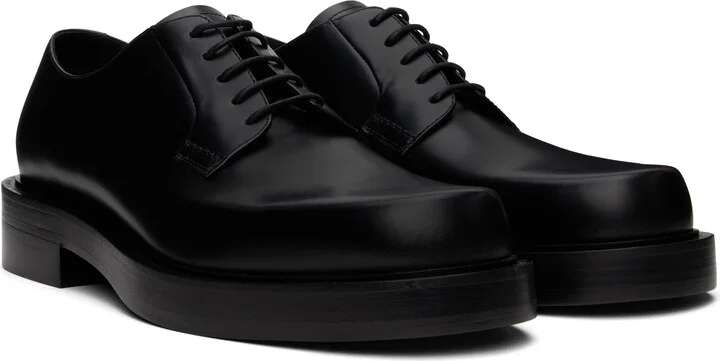 Lanvin Black Banjo Leather Richelieu Oxfords - Image 4