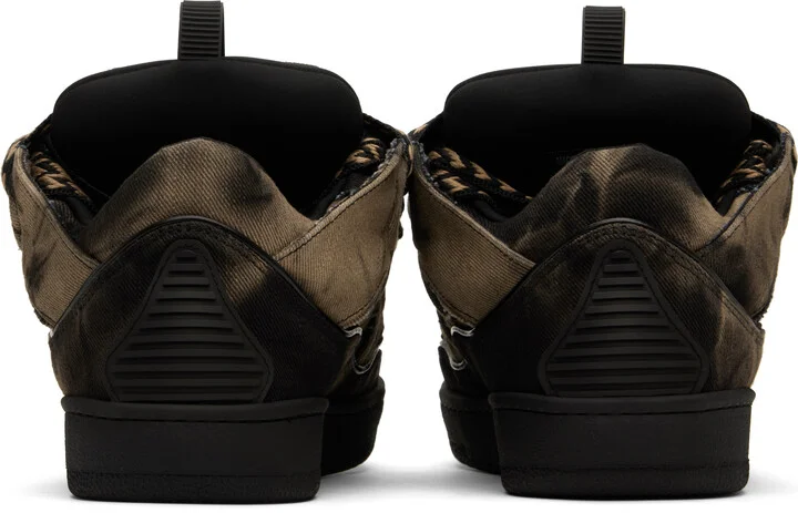Lanvin Black & Brown Curb Washed Denim Sneakers - Image 2