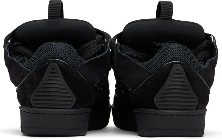 Lanvin Black Curb Leather Sneakers - Image 2
