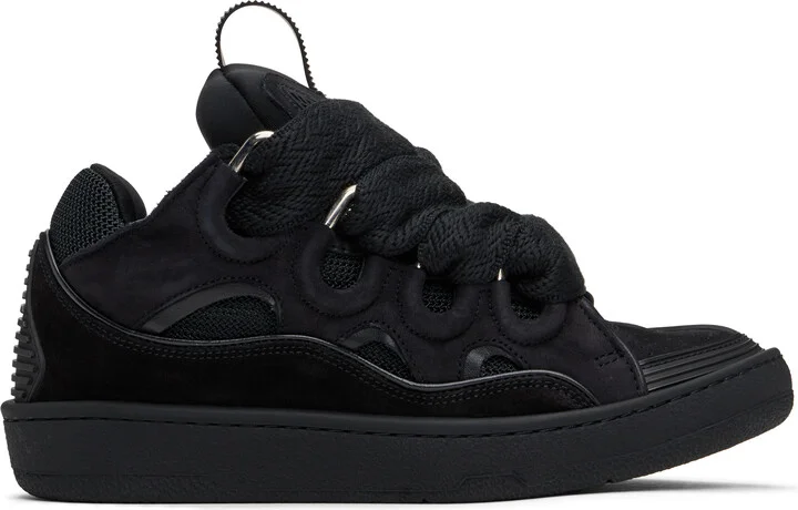Lanvin Black Curb Leather Sneakers