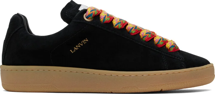 Lanvin Black Curb Lite Suede Sneakers