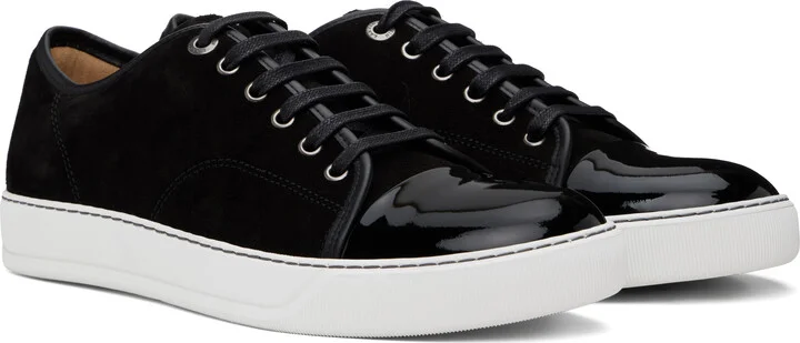 Lanvin Black DBB1 Suede & Patent Leather Sneakers - Image 4