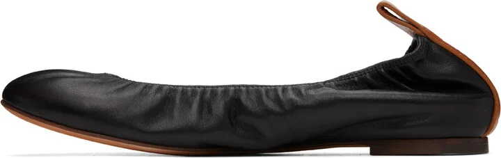 Lanvin Black Leather Ballerina Flats - Image 3