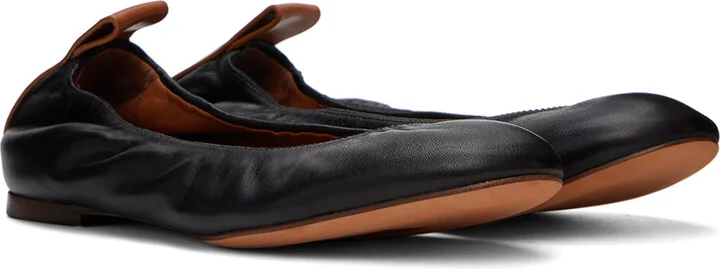Lanvin Black Leather Ballerina Flats - Image 4