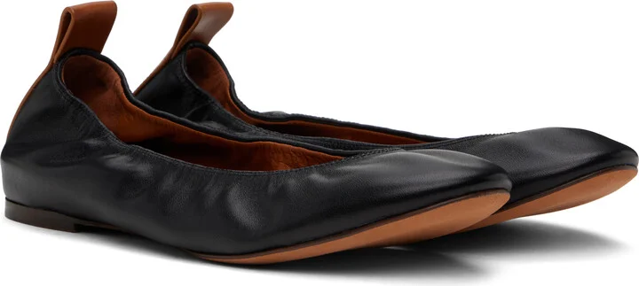 Lanvin Black Leather Ballerina Flats - Image 4