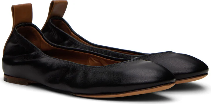 Lanvin Black Leather Ballerina Flats - Image 4