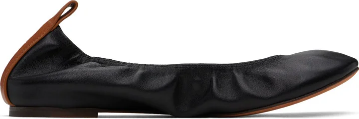 Lanvin Black Leather Ballerina Flats