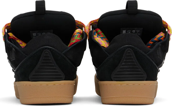 Lanvin Black Leather Curb Sneakers - Image 2