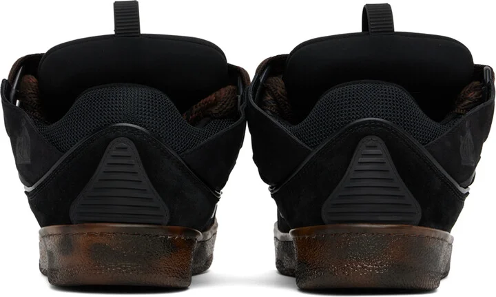 Lanvin Black Leather Curb Sneakers - Image 2