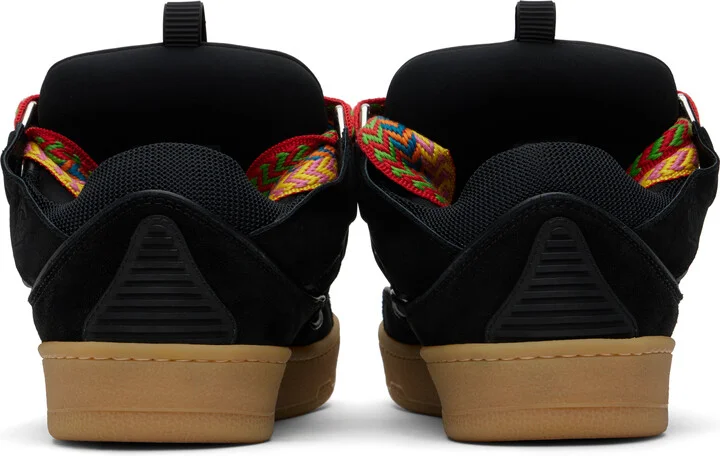 Lanvin Black Leather Curb Sneakers - Image 2