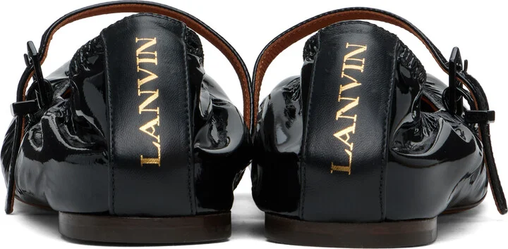 Lanvin Black Mary Jane Glossy Leather Ballerina Flats - Image 2