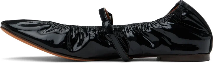 Lanvin Black Mary Jane Glossy Leather Ballerina Flats - Image 3