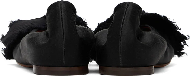 Lanvin Black Satin Bow Ballerina Flats - Image 2