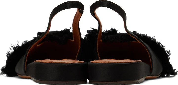Lanvin Black Slingback Satin Ballerina Flats - Image 2