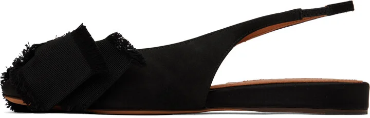 Lanvin Black Slingback Satin Ballerina Flats - Image 3