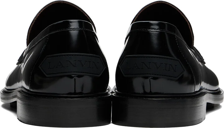 Lanvin Black Spinto Glossy Leather Loafers - Image 2