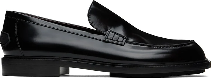 Lanvin Black Spinto Glossy Leather Loafers