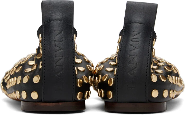 Lanvin Black Studs Leather Ballerina Flats - Image 2